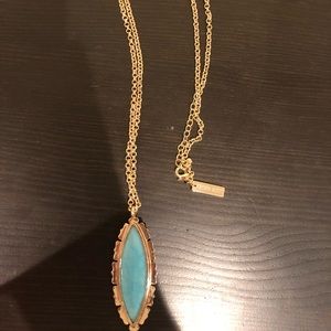 Kendra Scott Long Gold Chain w/ Turquoise Pendant